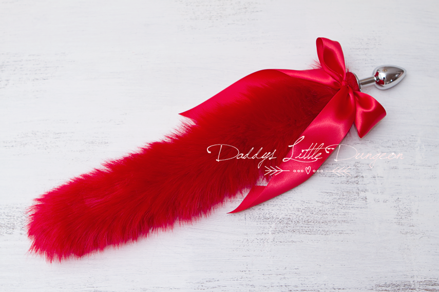 Red Kitten Tail Anal Plug - DDLG ABDL BDSM Pet Play Daddy's Little Dungeon Red Kitten Tail Anal Plug - DDLG ABDL BDSM Pet Play Daddy's Little Dungeon