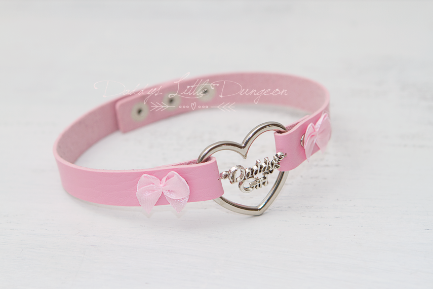 Pink Daddy's Girl Bow Bondage Collar & Leash Set