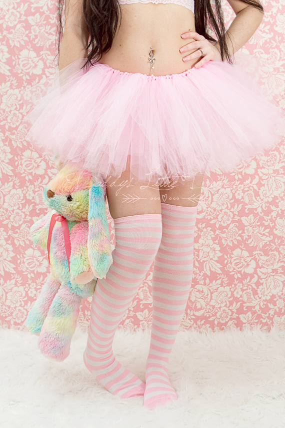 Cute DDLG Sexy Pink DADDY'S GIRL Lolita Stripe Tall Over Knee Thigh High Socks for Cosplay, Kawaii bdsm, Femdom, abdl.