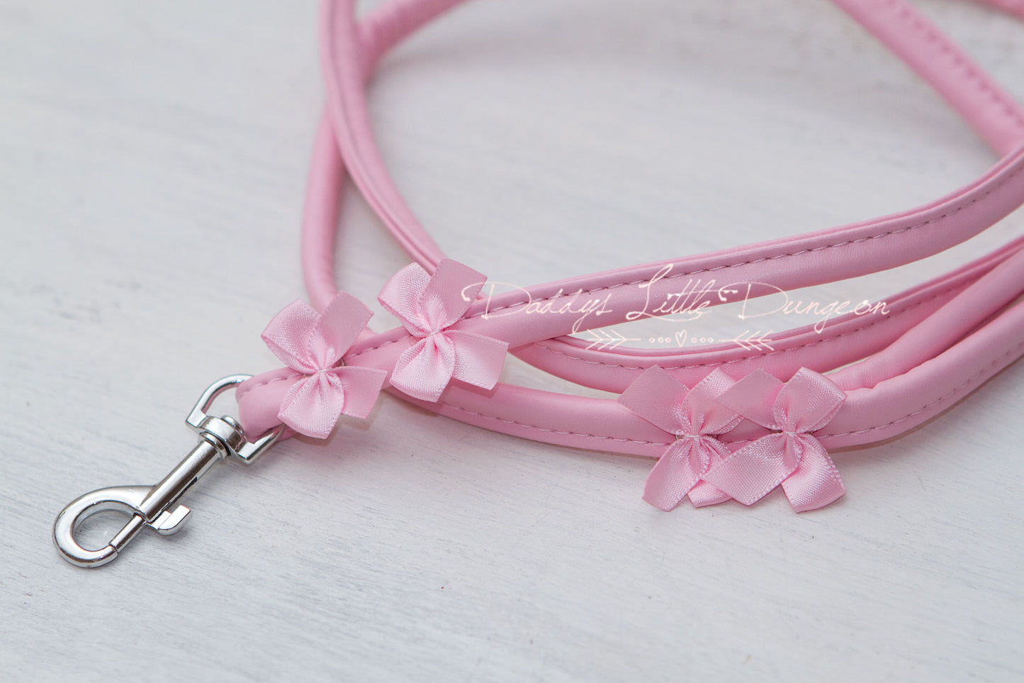 Pink Daddy's Girl Bow Bondage Collar & Leash Set