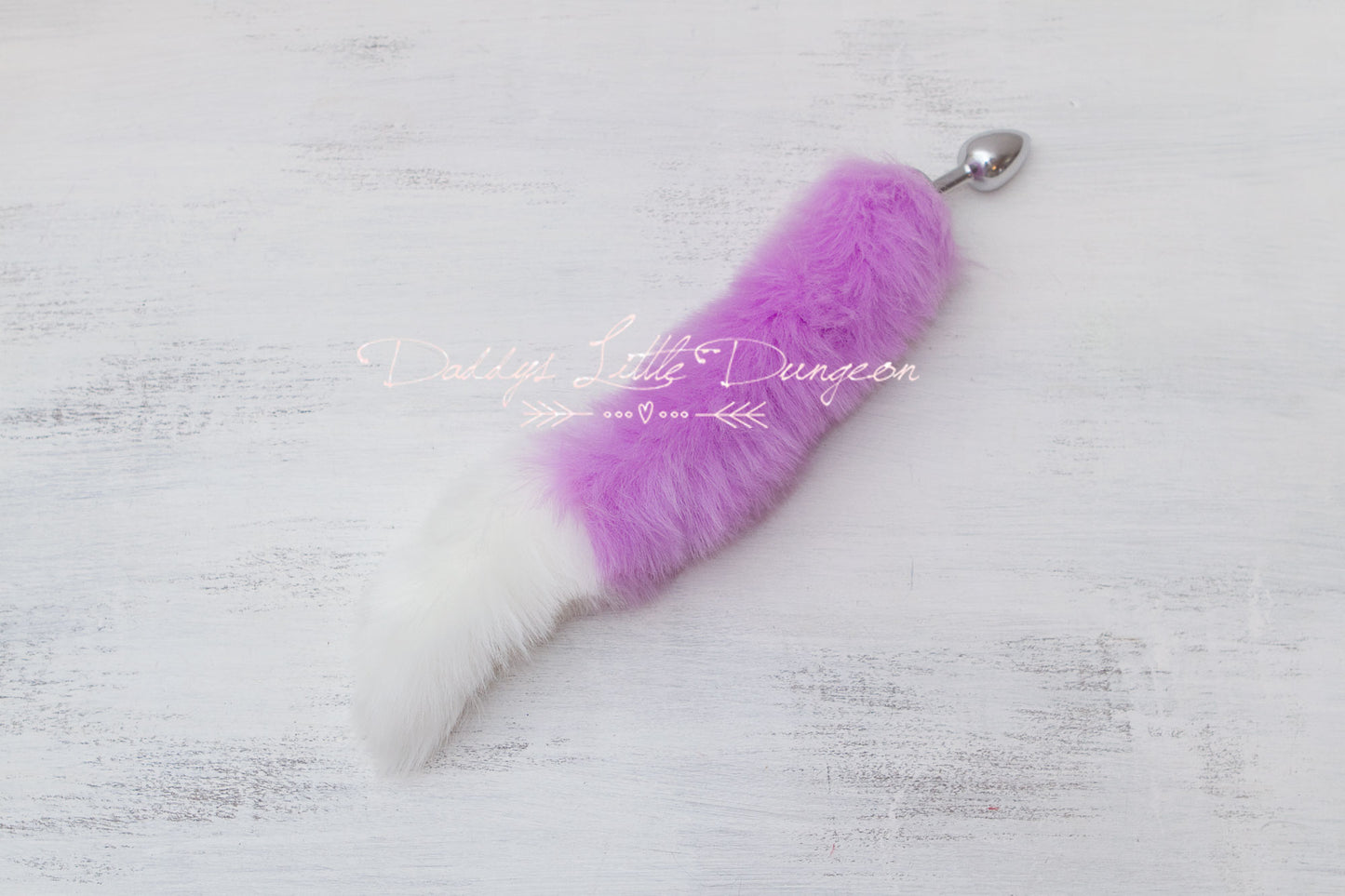 White & Purple Extra Fluffy Kitten Fox Pet Play Set