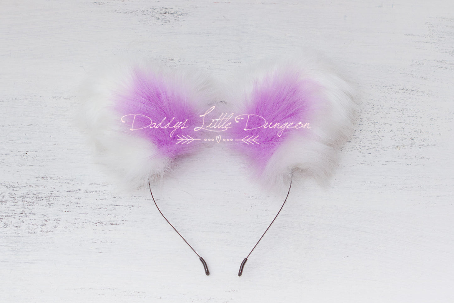 White & Purple Extra Fluffy Kitten Fox Pet Play Set