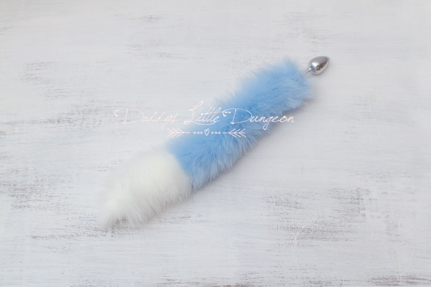 White & Blue Extra Fluffy Kitten Fox Pet Play Set