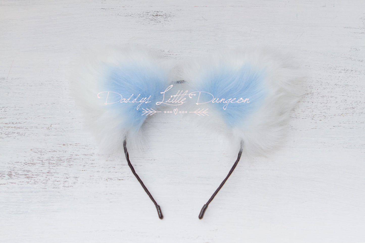 White & Blue Extra Fluffy Kitten Fox Pet Play Set