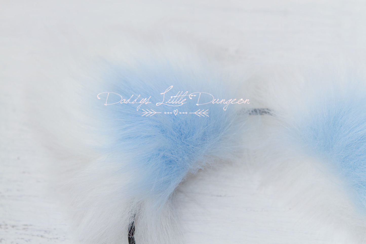 White & Blue Extra Fluffy Kitten Fox Pet Play Set