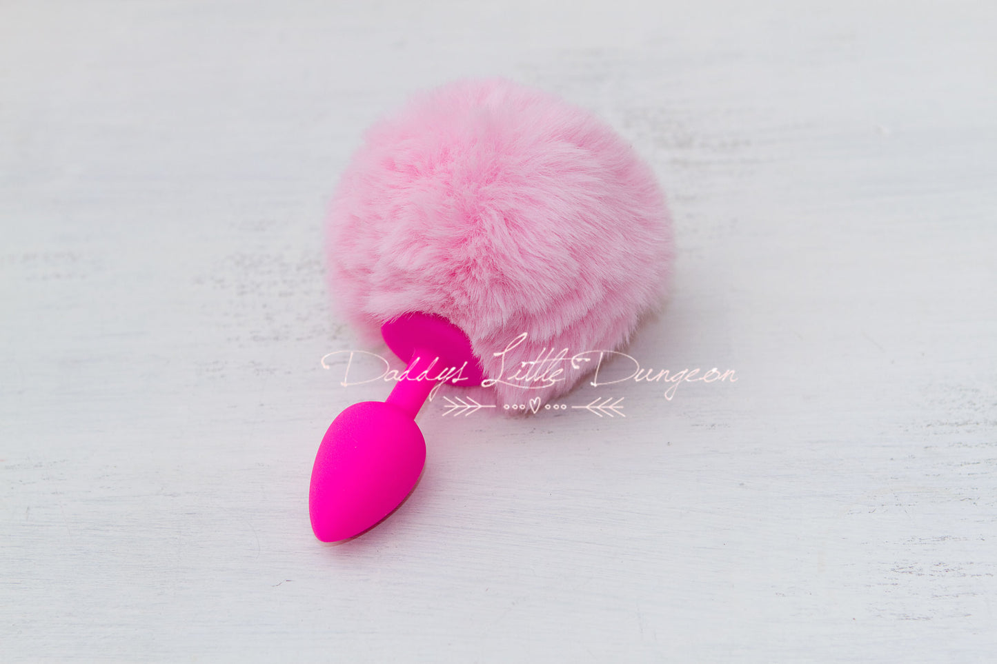 Cute pink DDLG butt plug bunny rabbit tail for anal, BDSM sex toys, Kawaii cosplay, Femdom sissy plug, petplay and pet play.