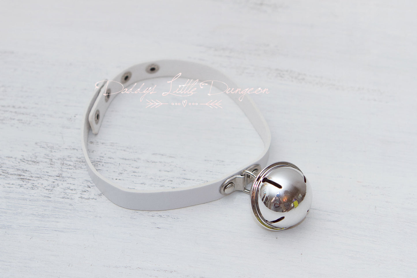 White Huge Bell Bondage Collar