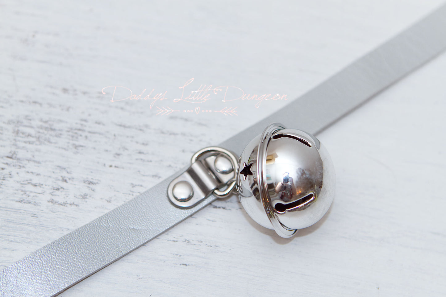 Gray Huge Bell Bondage Collar
