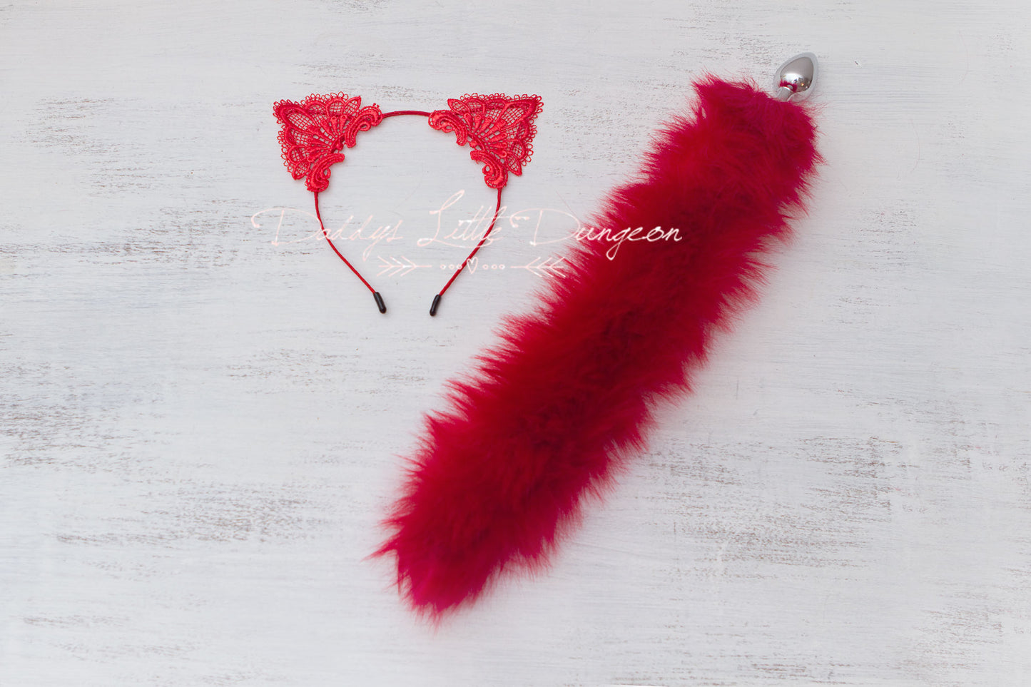 Red Lace Kitten Fox Pet Play Set
