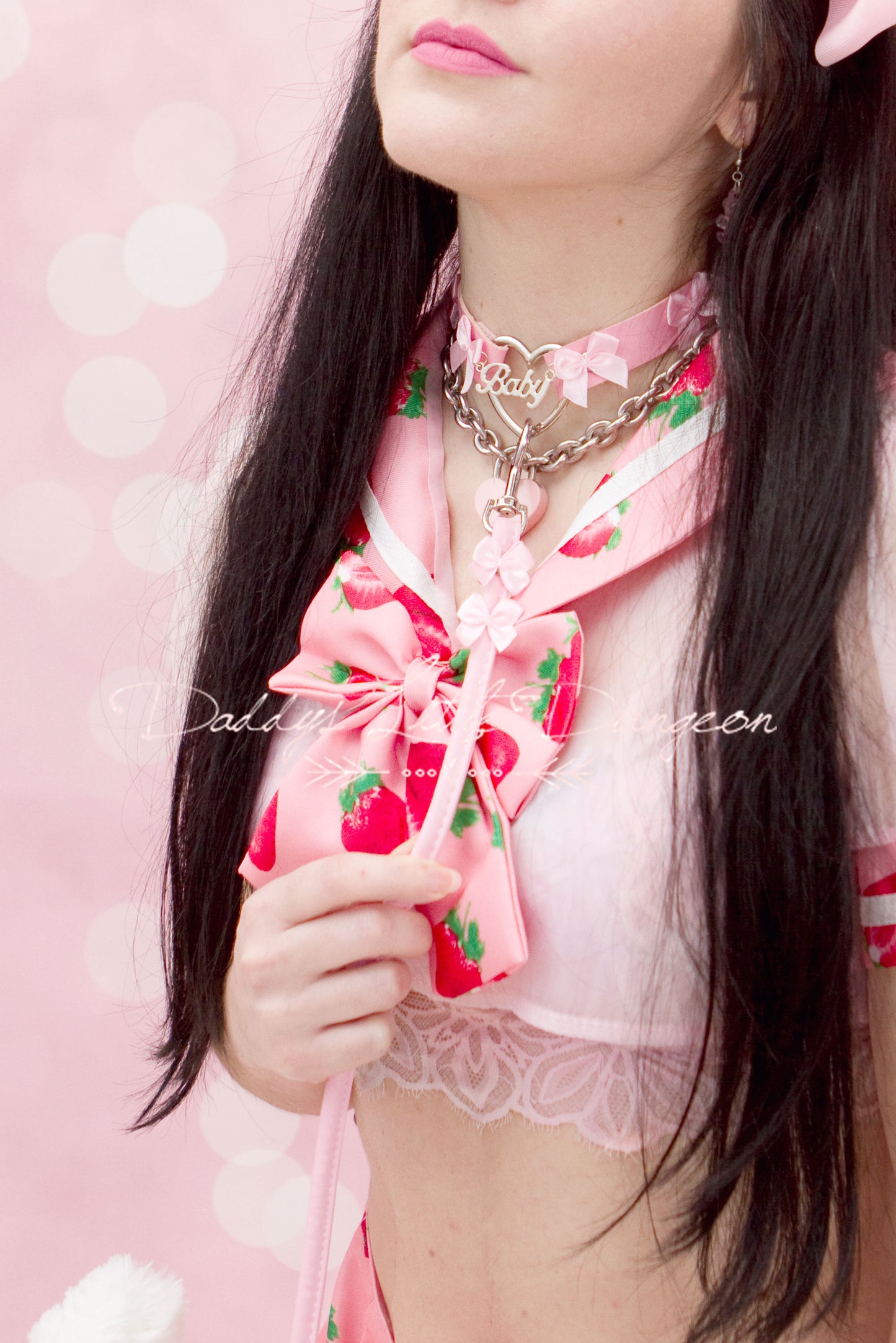 Pink Bow Bondage Leash