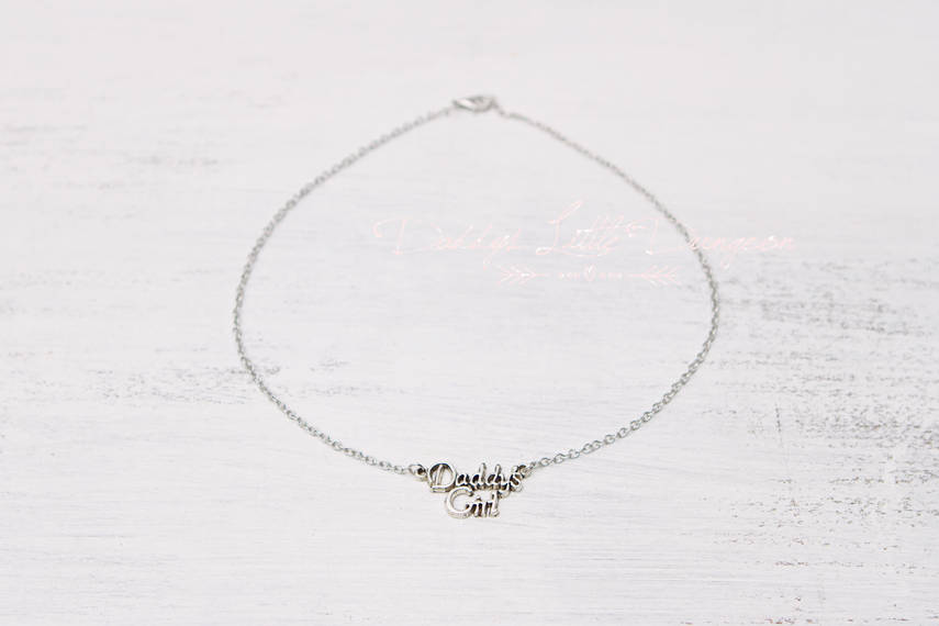 ddlg abdl Submissive or DADDY'S LITTLE GIRL Charm Choker Necklace Discreet Day Collar Petplay Kitten BabyGirl bdsm jewelry lolita fetish