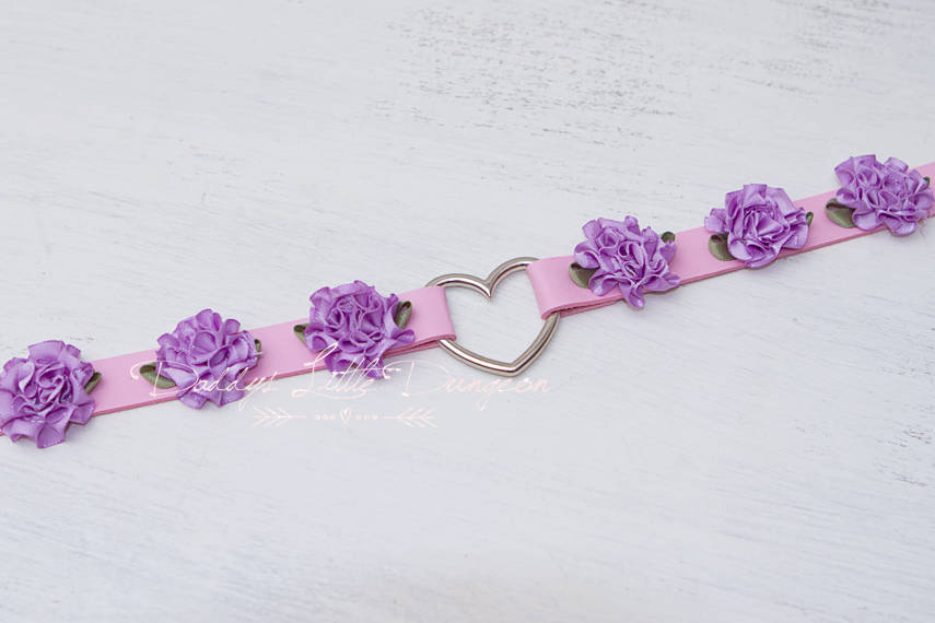 BDSM Pastel Goth Pink Purple Day Collar Choker Roses Heart Daddys Little Girl Kitten Petplay Baby Kawaii Lolita Fairy Kei mature ddlg bdsm