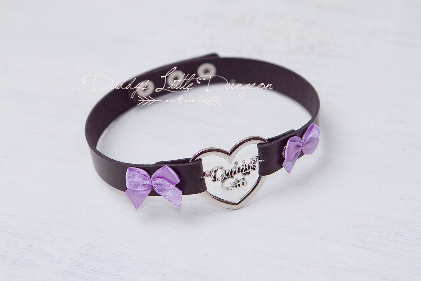 DESIGN YOUR OWN bdsm ddlg Daddy's Girl Charm Heart Day Collar Lolita Choker Pink Satin Bows Pet Play Sub Goth Little Baby Kitten abdl mature