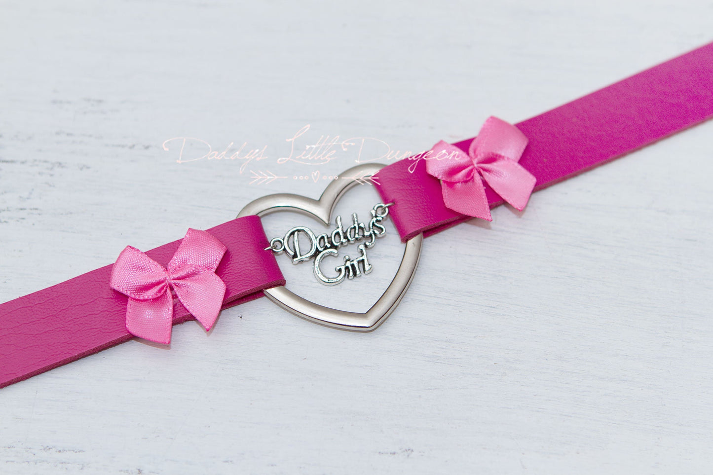 DDLG Pretty Pink BDSM Bondage Collar & Leash Set Bows Submissive Master Girly Sissy Daddys Little Girl Kawaii ABDL mature Baby mommy kitten