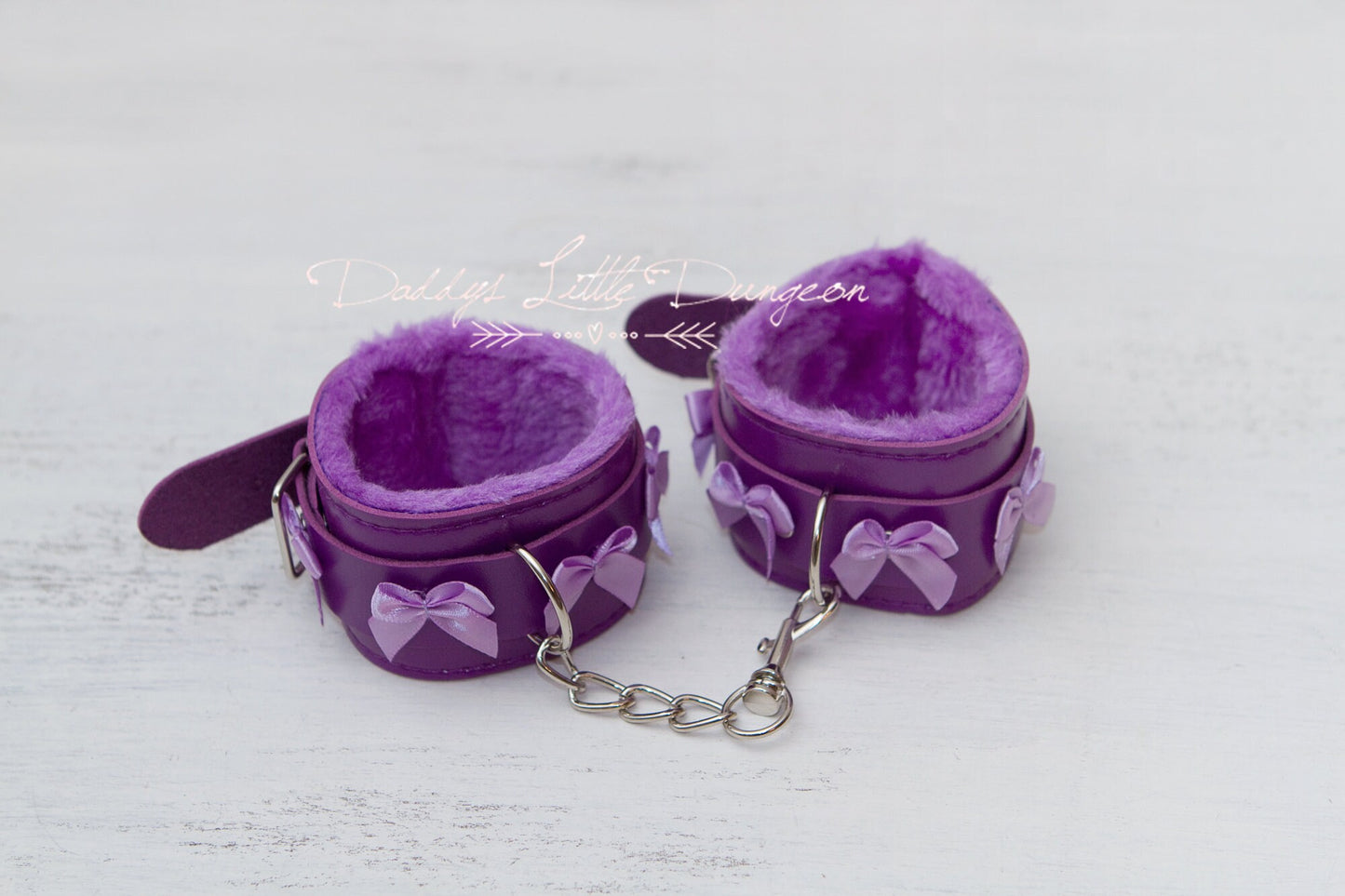 bdsm ~ 2x CUFFS BONDAGE SET ~ Purple 2 Pairs Wrist & Ankle Sub Daddys Girl Boy Kitten Master Kinky Fetish ddlb ddlg mature mdlb mdlg abdl
