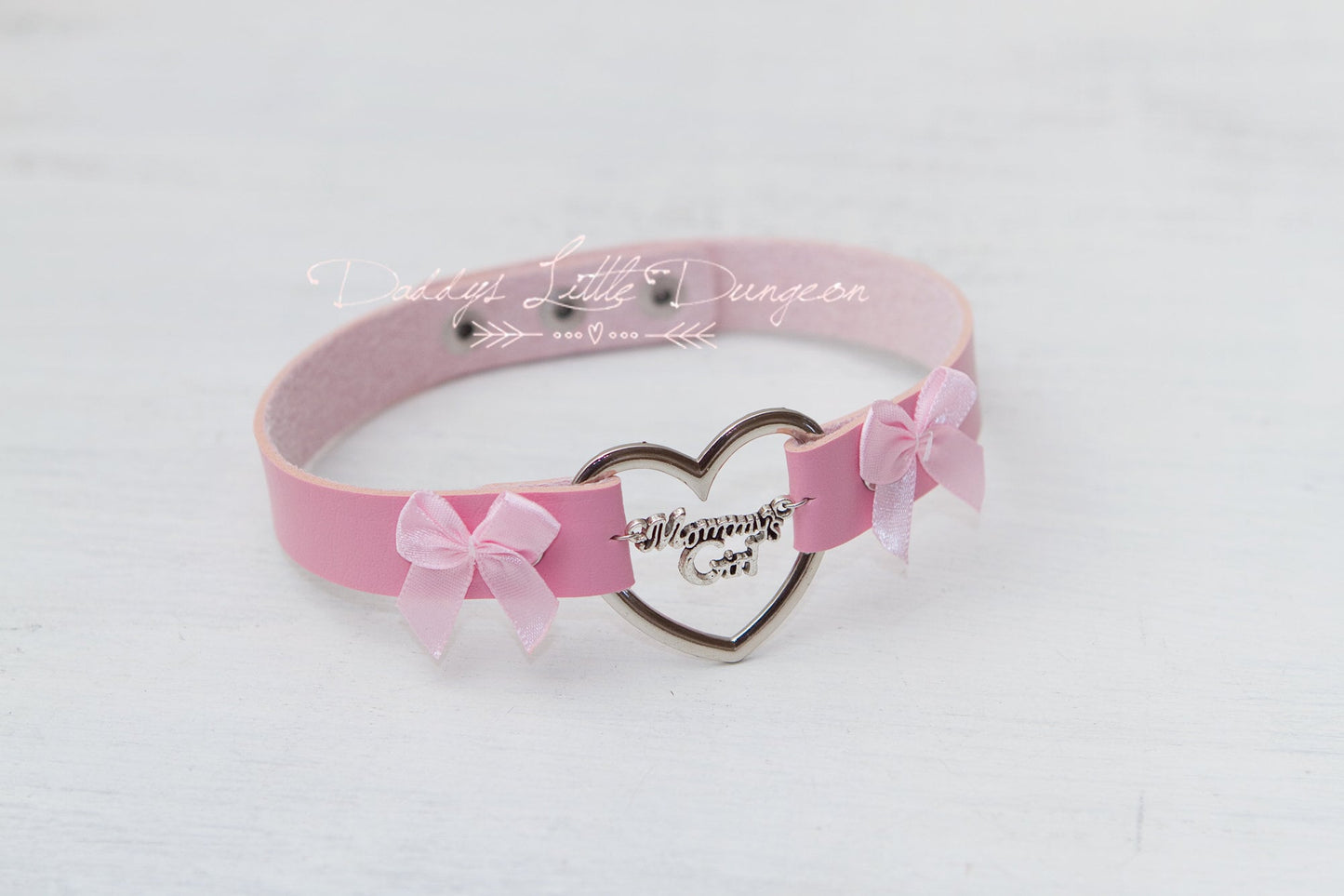 MDLG Pretty Pink MOMMY'S GIRL Bondage Collar & Leash Set Bows Master Girly Sub Sissy Daddys Little Kawaii abdl mature Baby ddlb mdlb bdsm