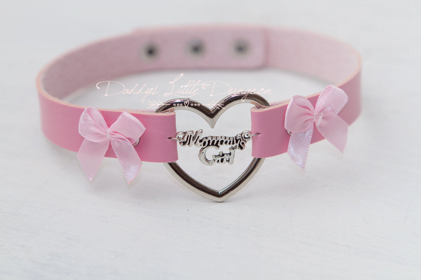 MDLG Pretty Pink MOMMY'S GIRL Bondage Collar & Leash Set Bows Master Girly Sub Sissy Daddys Little Kawaii abdl mature Baby ddlb mdlb bdsm