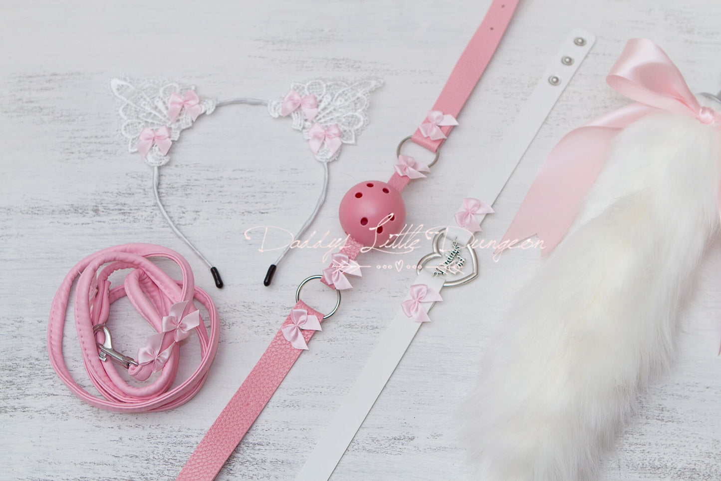 18+ Daddy's Girl Pet Play Starter Set! Fox Kitty Ears Collar Leash Anal Butt Plug Tail Ball Gag Kitten Cat Petplay BDSM ABDL DDLG mature