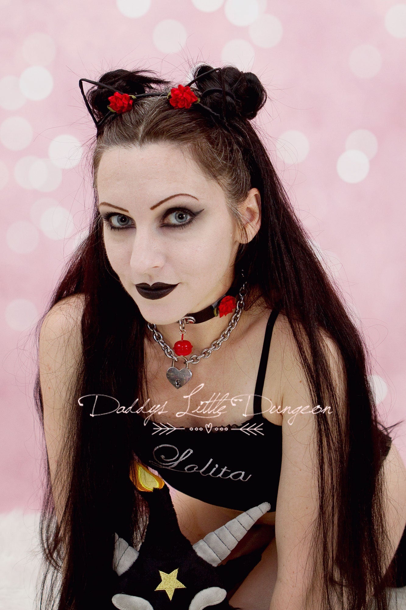BDSM DDLG Pretty Pastel Gothic Custom Personalized Baby Girl Kitten Bunny Day Collar Choker Pet Play Kitty Sub Daddys Little ABDL mature