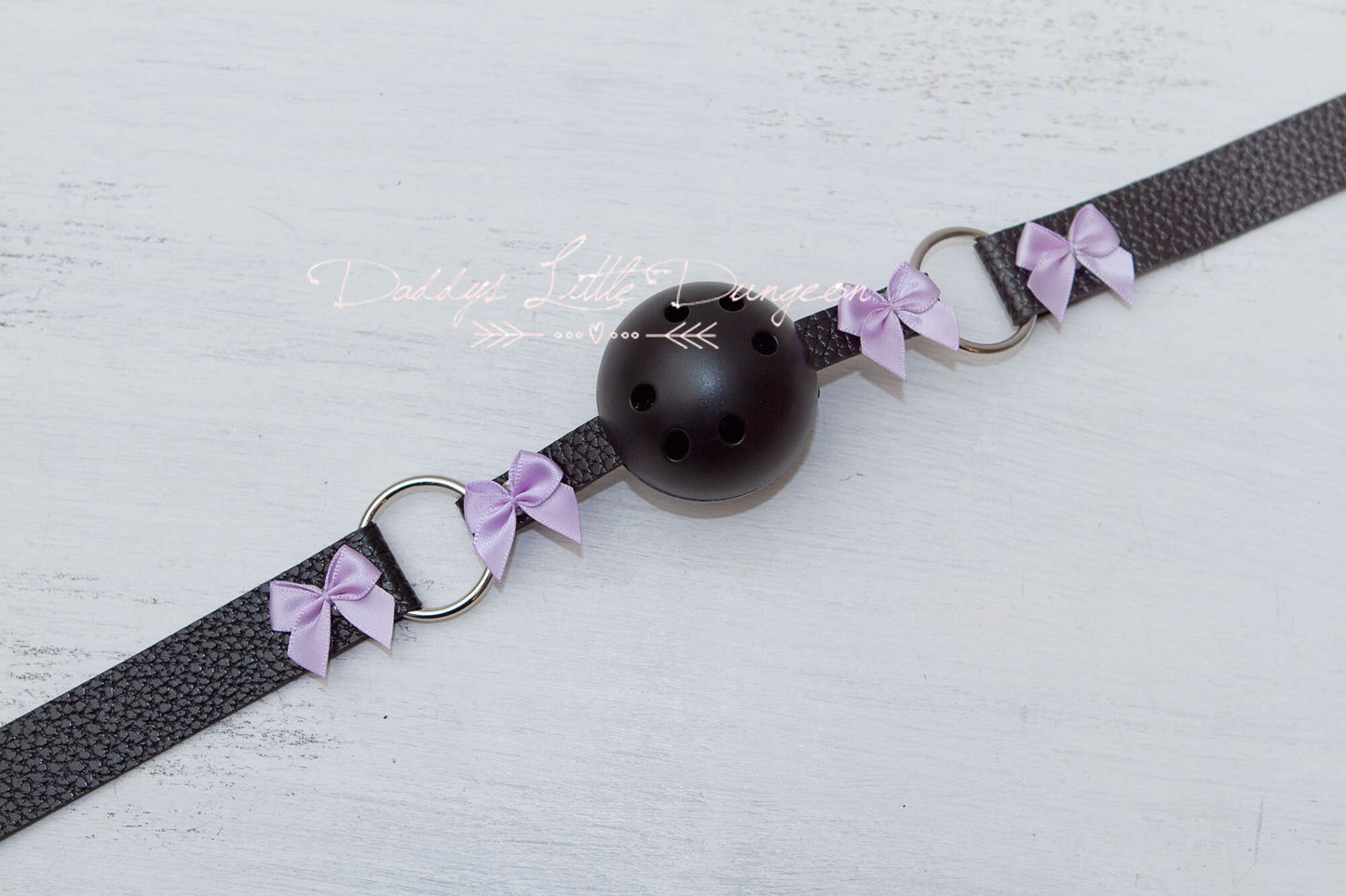DDLG Pretty Black BDSM Bondage Ball Gag Bit Gothic Bows Sub Daddys Girl Boy ABDL Sissy Master Kinky Fetish Freak mature mdlg mdlb ddlb