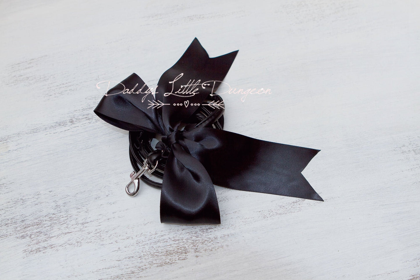 DDLG Gothic Black BDSM Leash Satin Bows Submissive Master Kitten Kitty Pet Play Petplay Girly Sub Sissy Daddys Little Girl ABDL mature mommy