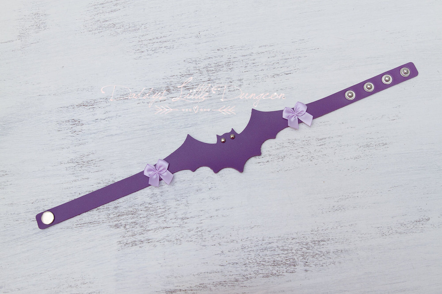 DDLG Gothic Bat & Bow Purple Pet Play Bondage Collar Fox Kitty Puppy Furry BDSM Sub Master Sissy Daddys Little Girl Kawaii mature