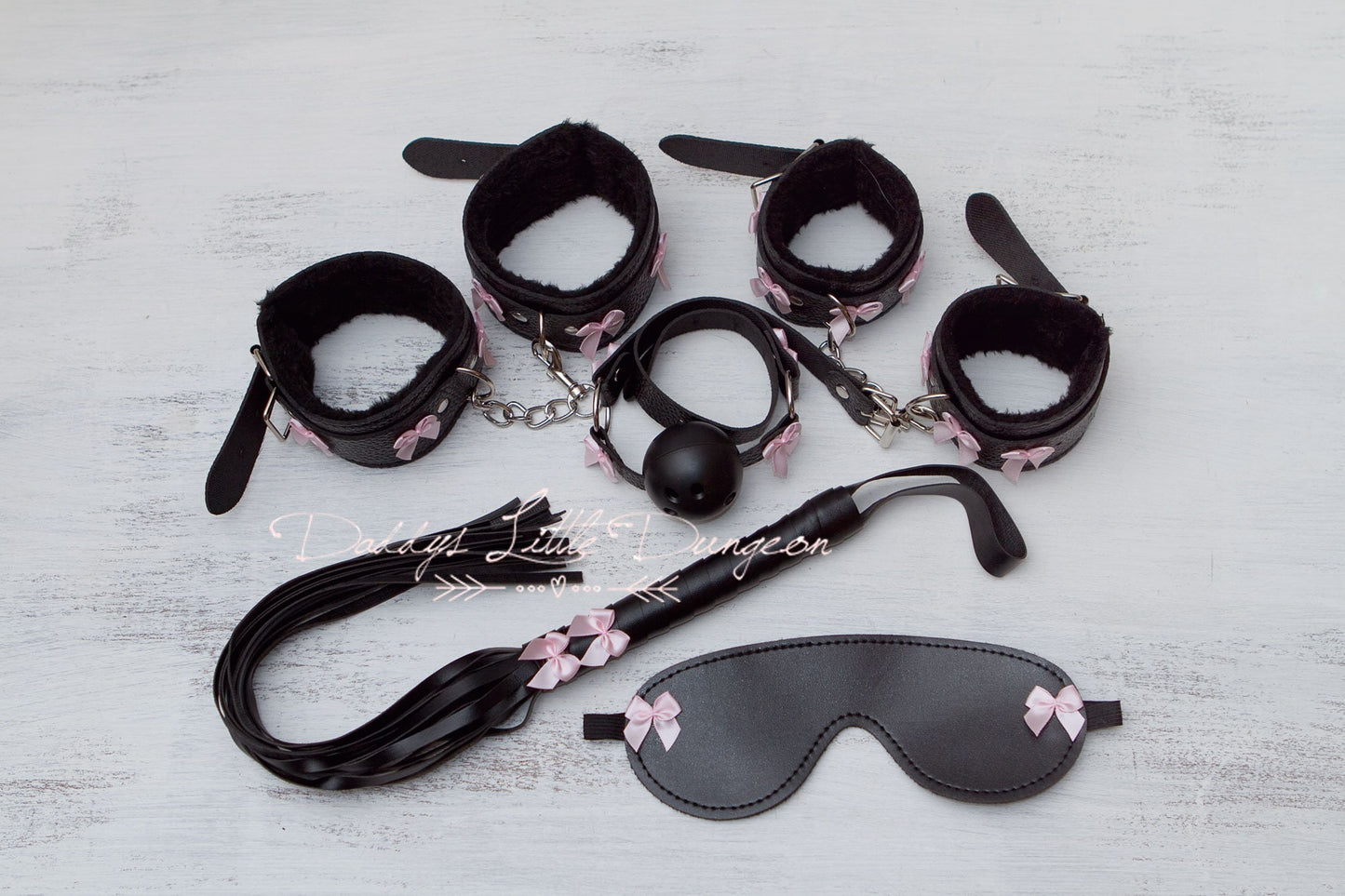18+ ULTIMATE BDSM Pet Play Bondage Set - Restraints, Sex Toys, Fox Tail Butt Plug Cat Ears Collar Cuffs Ball Gag Kitten Petplay DDLG mature