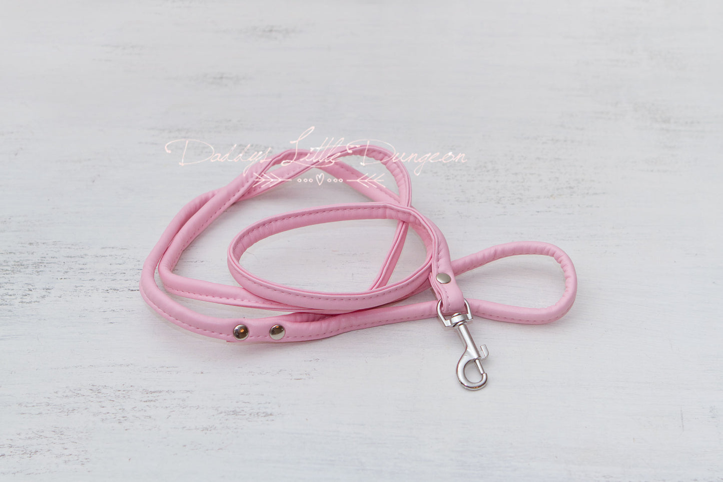 Pink Heart Charm Bondage Collar & Leash Set