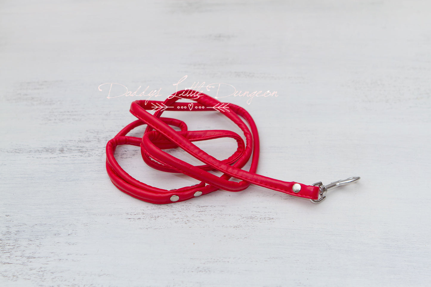 Red Fur Bondage Collar & Leash Set