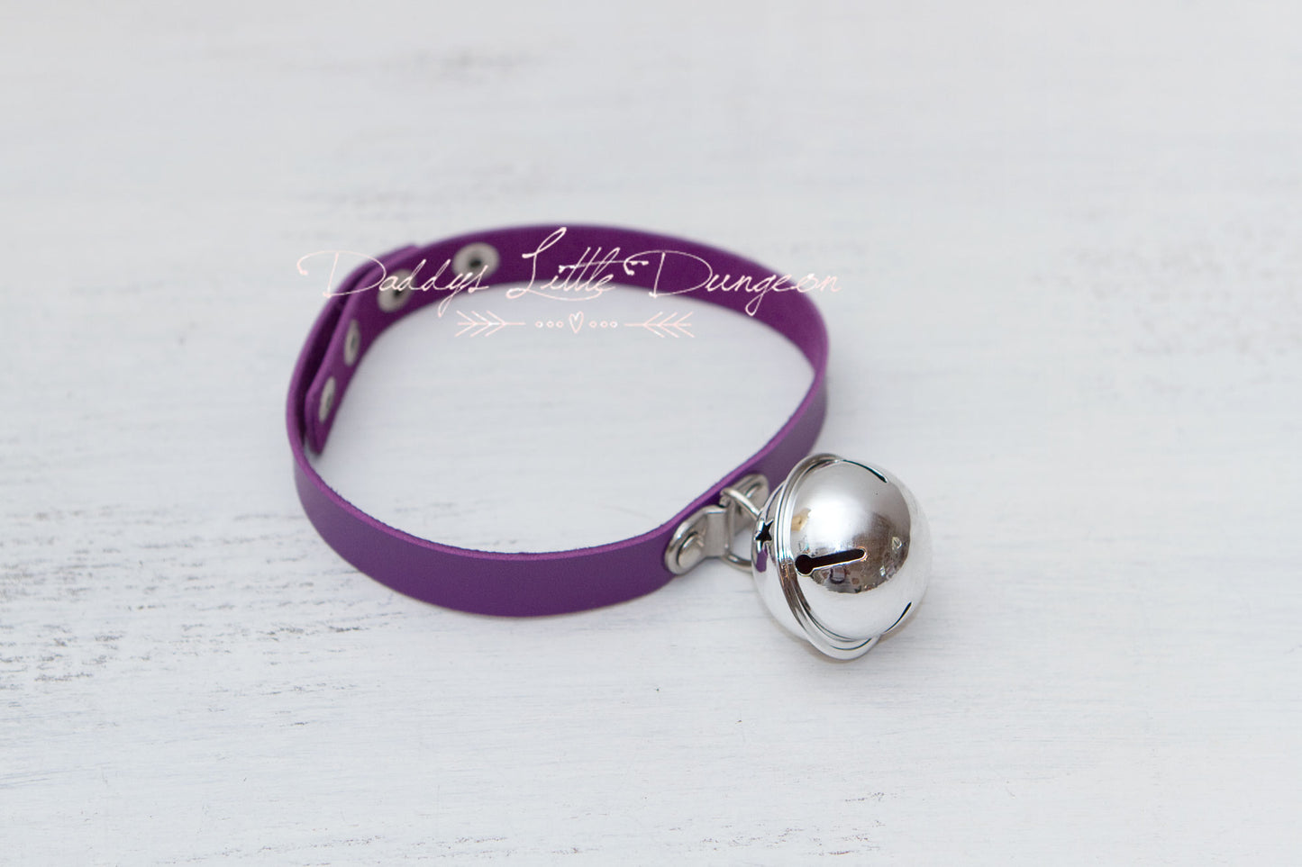 Purple Huge Bell Bondage Collar & Leash Set