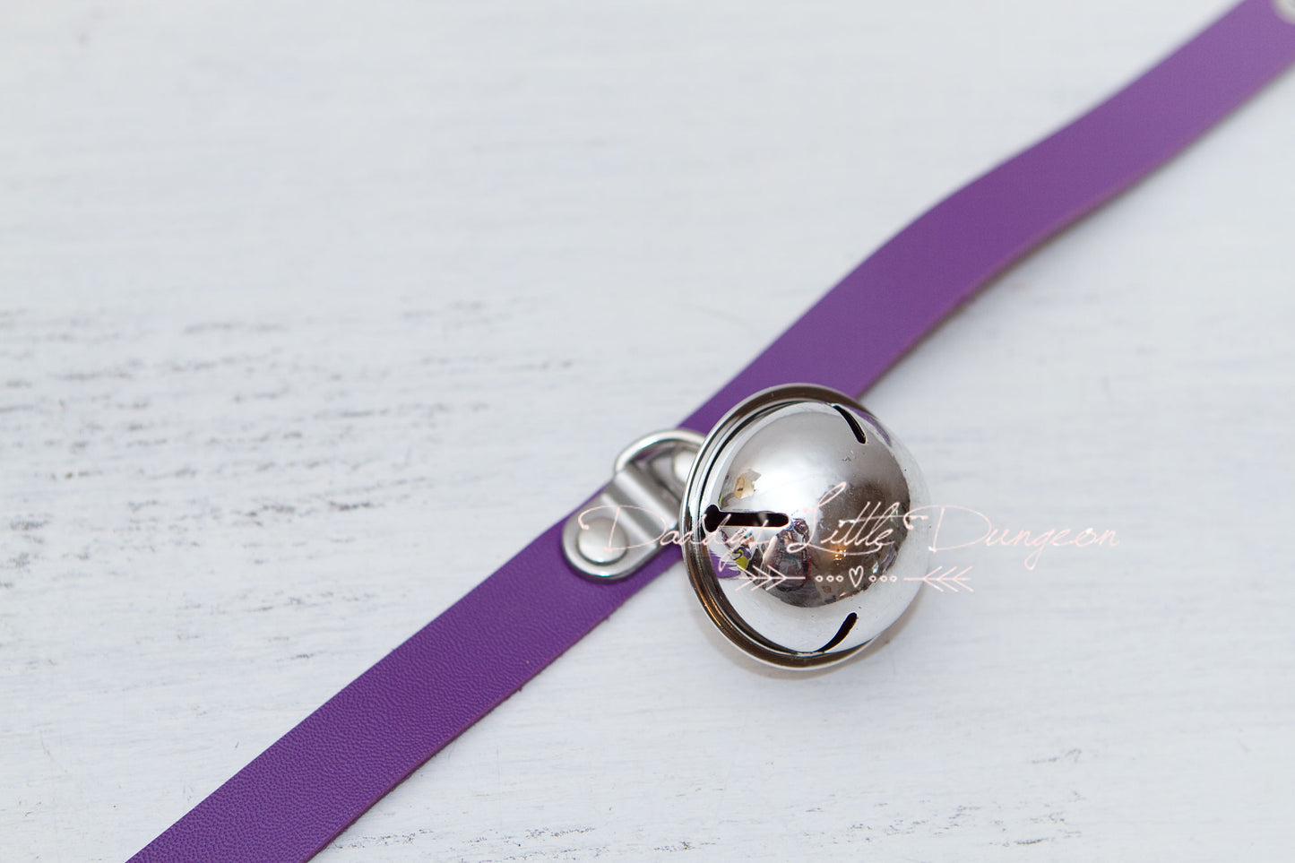 Purple Huge Bell Bondage Collar & Leash Set