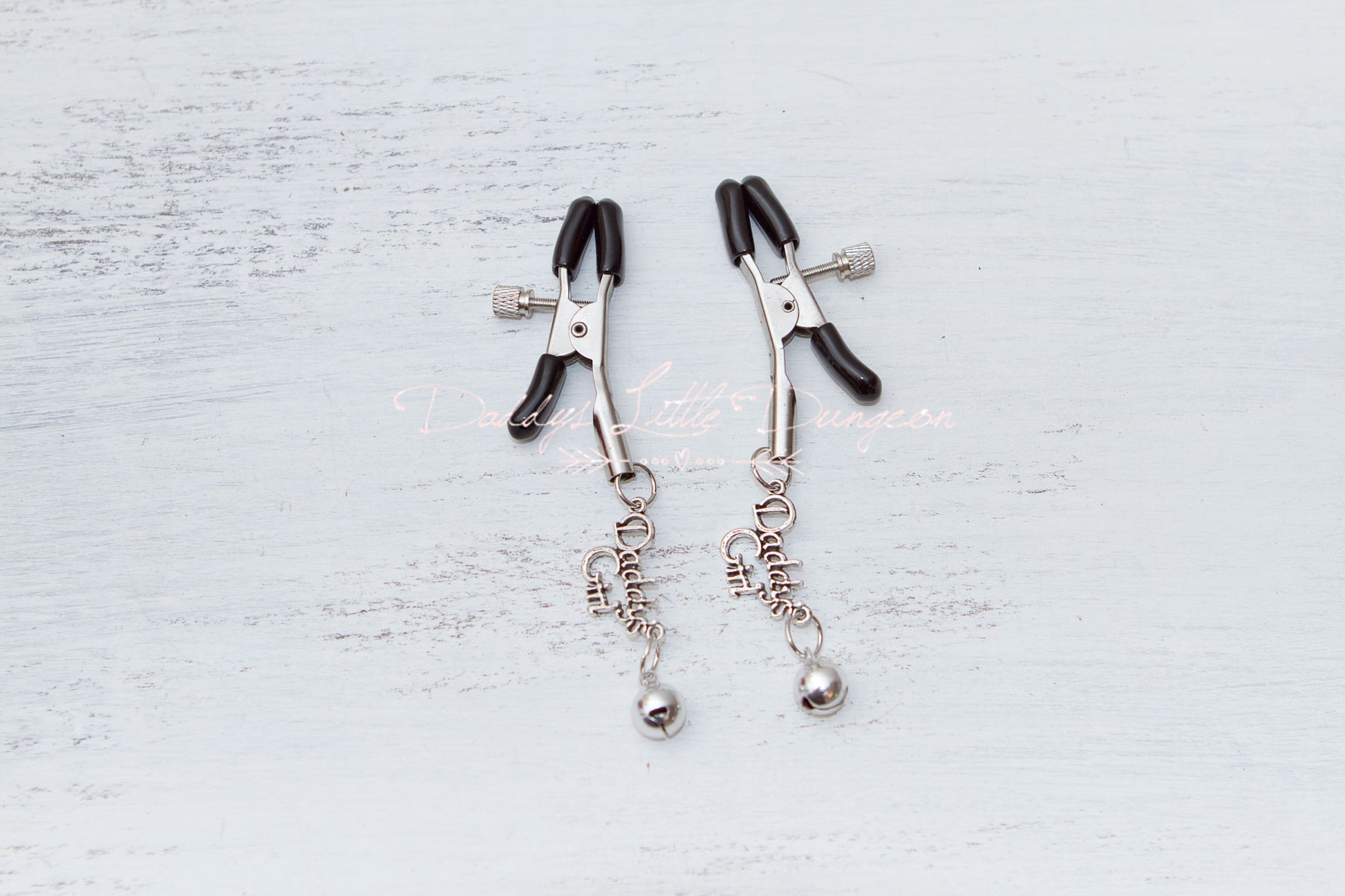 Daddy's Girl Nipple Clamps - DDLG ABDL BDSM toys Daddy's Little Dungeon Daddy's Girl Nipple Clamps - DDLG ABDL BDSM toys Daddy's Little Dungeon