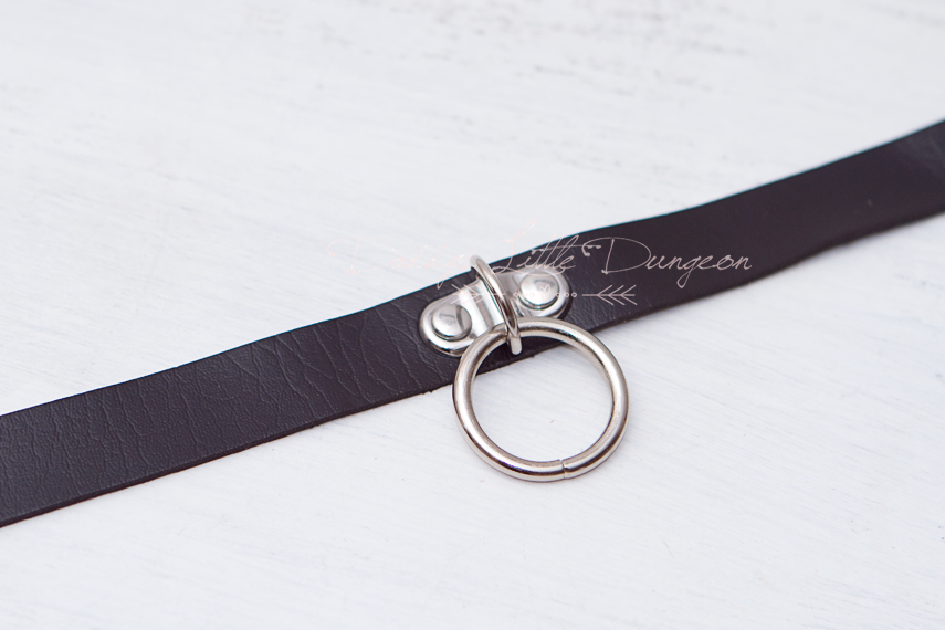 Black O-ring Bondage Collar