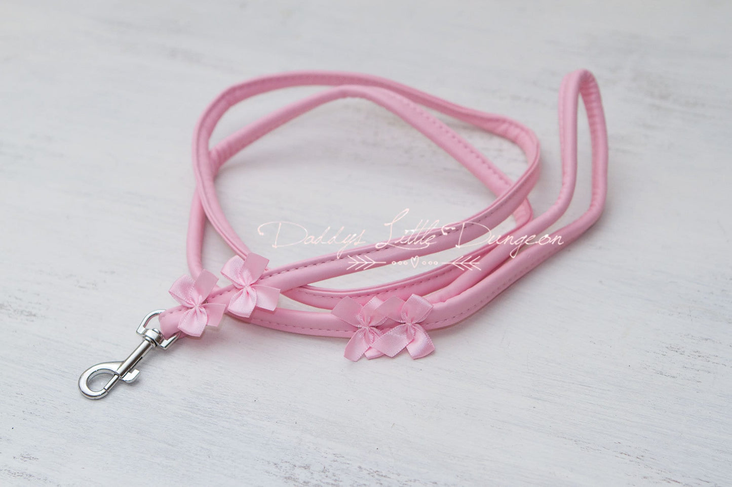 DDLG Pretty Pink BABY Bondage Collar Leash Ball Gag Set Bows Submissive Master Girly Sissy Daddys Little Girl Kawaii ABDL mature bdsm mommy