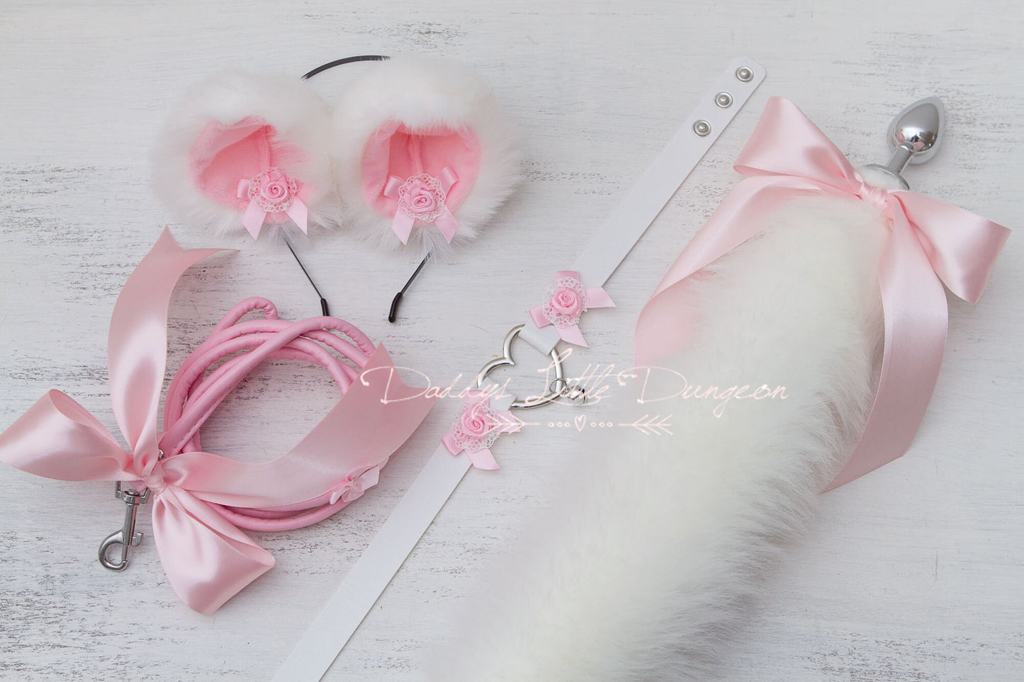 18+ Pretty Pet Play Starter Set! Fox Kitty Ears Collar Leash Anal Butt Plug Tail Kitten Cat Submissive Cosplay Petplay BDSM ABDL DDLG mature