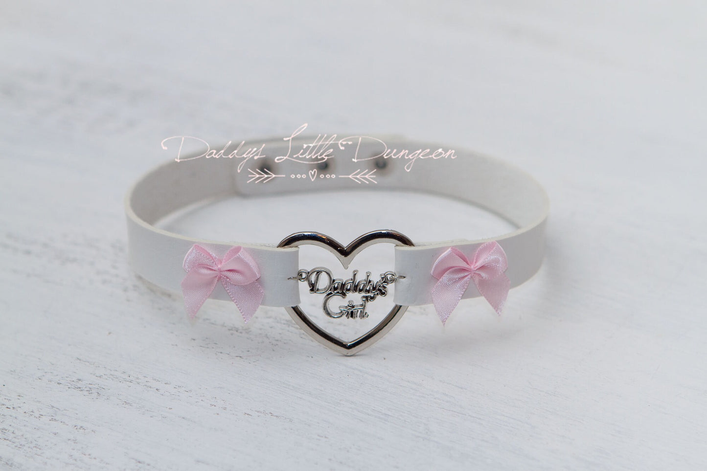 DDLG Pretty Pink BDSM Daddy's Girl Bondage Collar & Leash Set Bows Submissive Master Girly Sub Sissy Little Kawaii ABDL mature Baby mommy