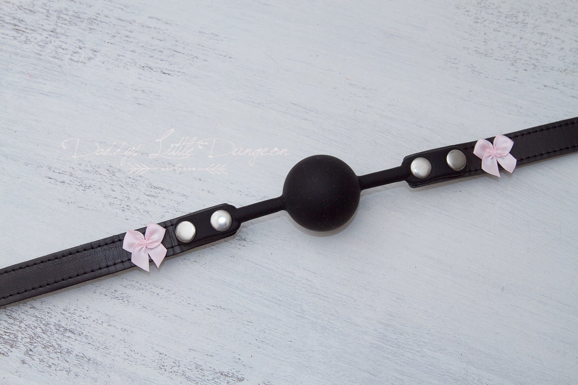 Black BDSM Silicone Bondage Ball Gag Restraint Pink Bows DDLG Kink black-bdsm-silicone-bondage-ball-gag-restraint-pink-bows-ddlg-kink